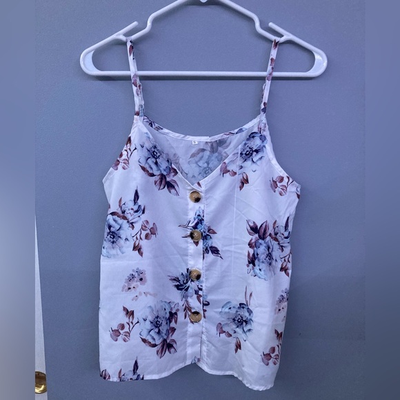 Landee Womens Floral Tops Casual Tunic Loose Fitting Bat Wing Tie Knot Button - Picture 4 of 9